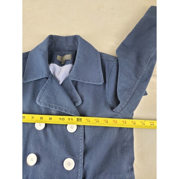 J. Crew Peacoat Womens 4 blue Navy Heavyweight Cotton Twill Double Breasted - Picture 13 of 13